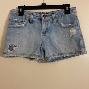 blue jean l.e.i. shorts, size three